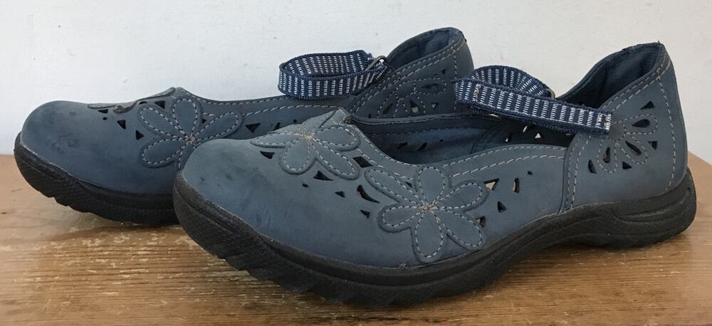 Earth Spirit Celron 2000 Blue Vegan Faux Nubuck Leather Mary Jane Shoes 6 37